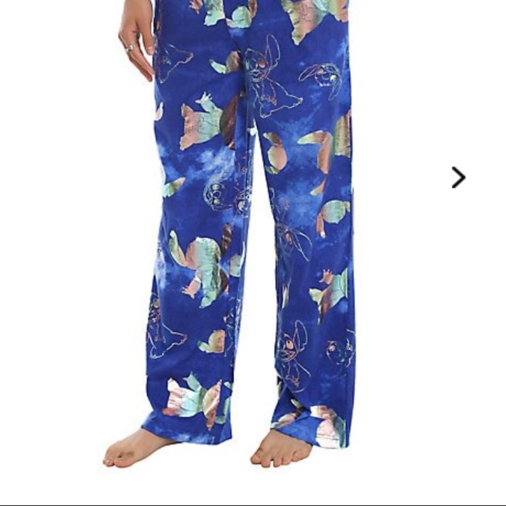 NWT Disney: Rare 🔥 Size Medium Dark Blue Stitch Hologram Pants - Picture 2 of 5